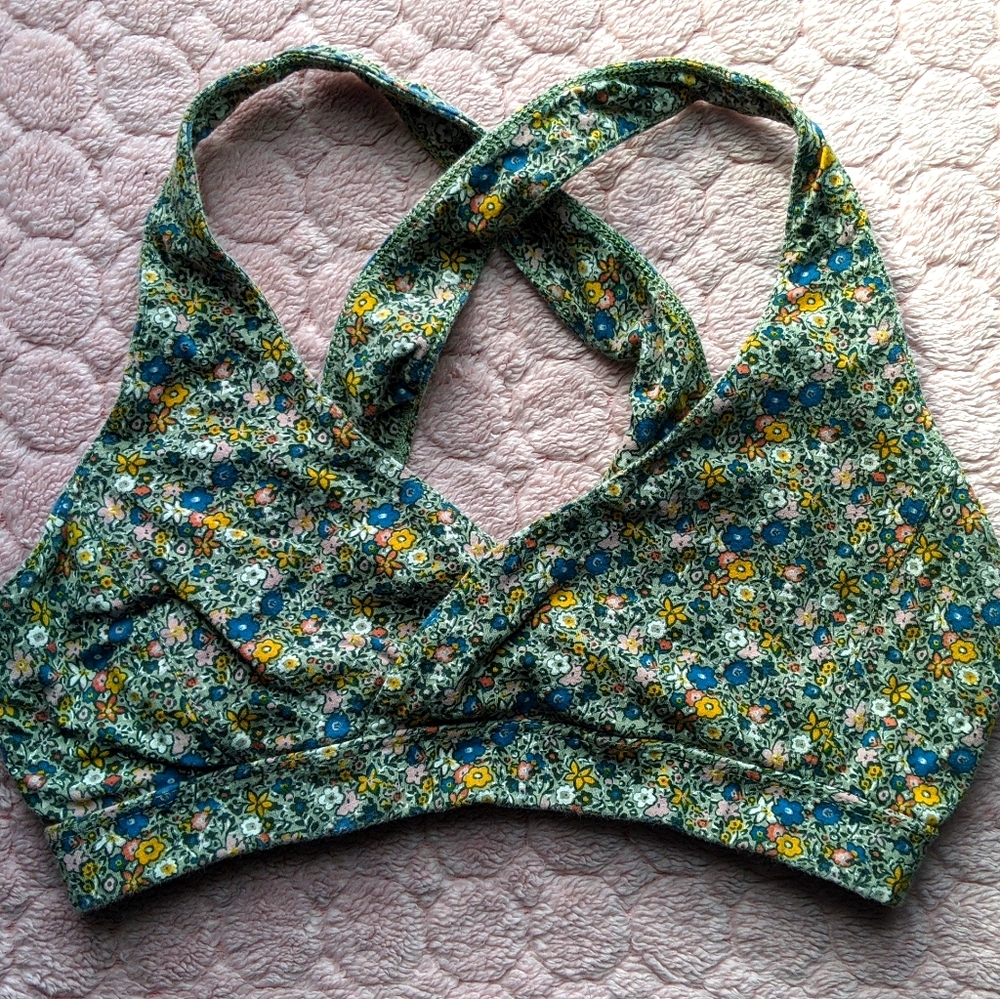 Pact Organic Woodland Floral Crossover Bralette